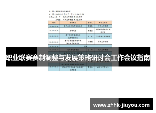 职业联赛赛制调整与发展策略研讨会工作会议指南