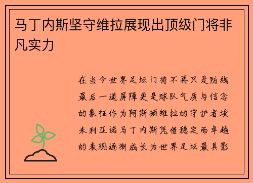 马丁内斯坚守维拉展现出顶级门将非凡实力