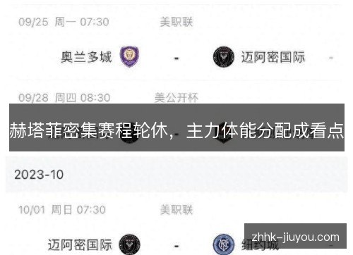 赫塔菲密集赛程轮休，主力体能分配成看点